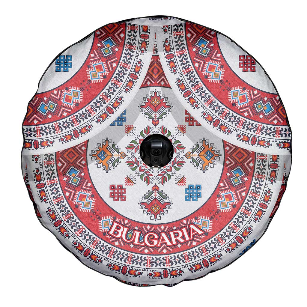 Bulgaria Folk Art Spare Tire Cover with Traditional Embroidery and Floral Motifs