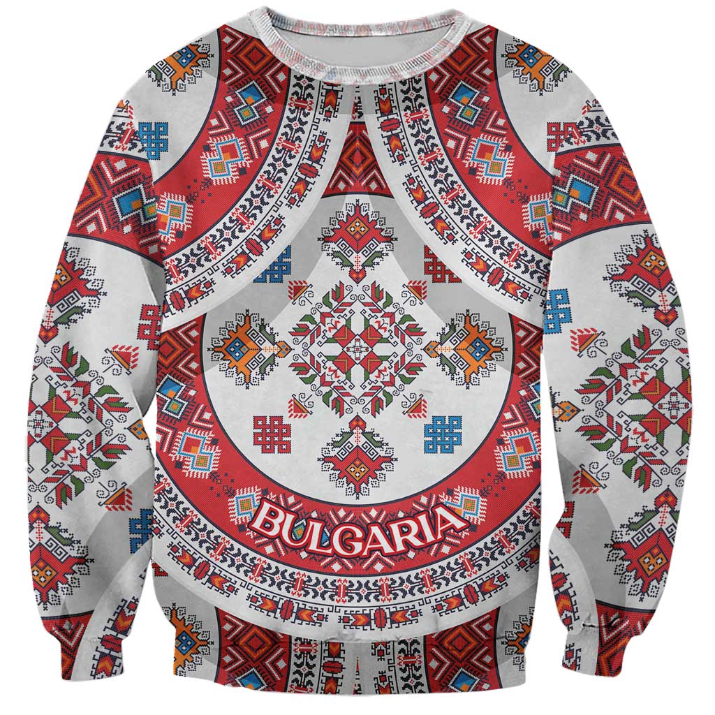 Bulgaria Folk Art Sweatshirt with Traditional Embroidery and Floral Motifs