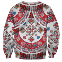Bulgaria Folk Art Sweatshirt with Traditional Embroidery and Floral Motifs