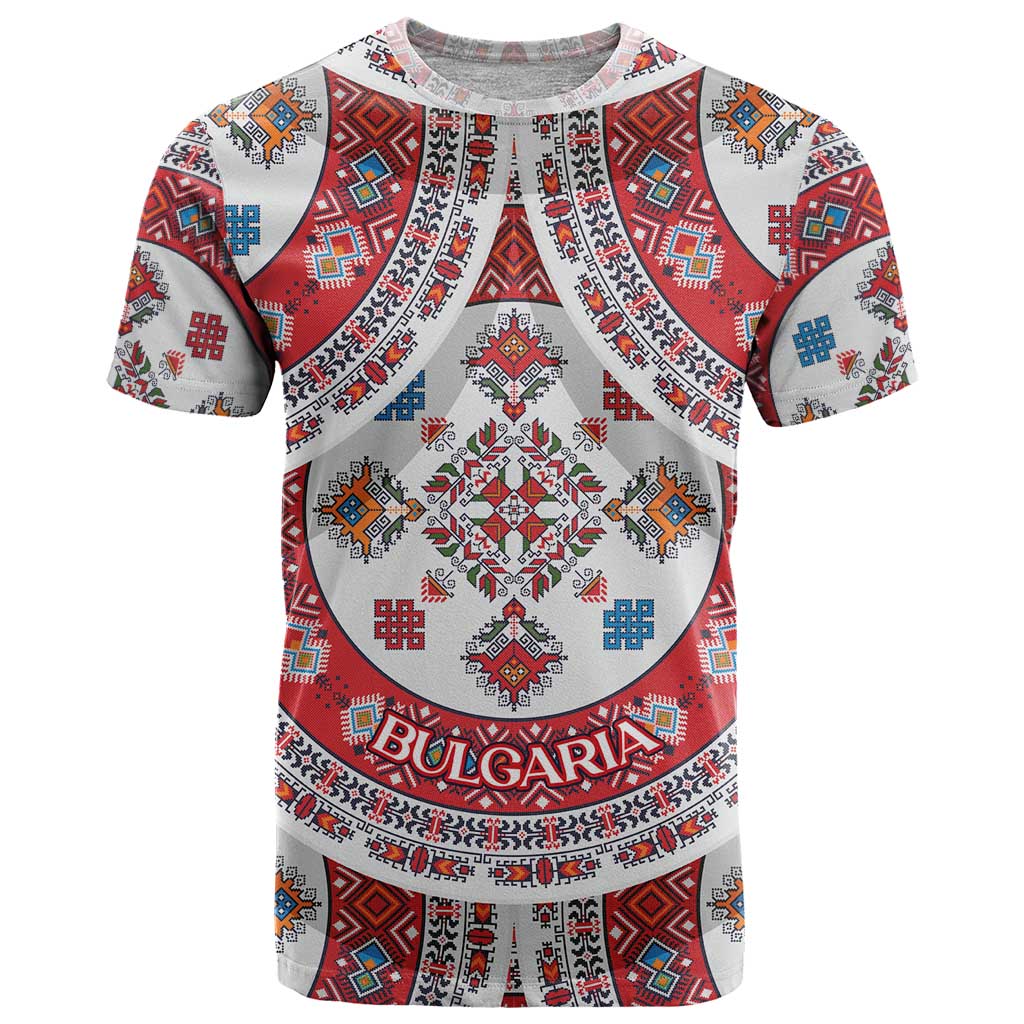 Bulgaria Folk Art T Shirt with Traditional Embroidery and Floral Motifs