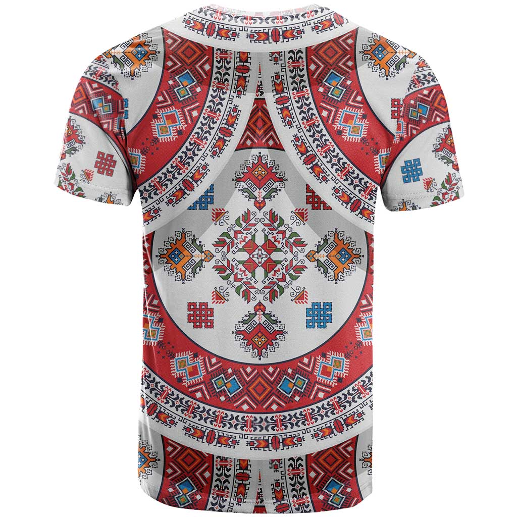 Bulgaria Folk Art T Shirt with Traditional Embroidery and Floral Motifs