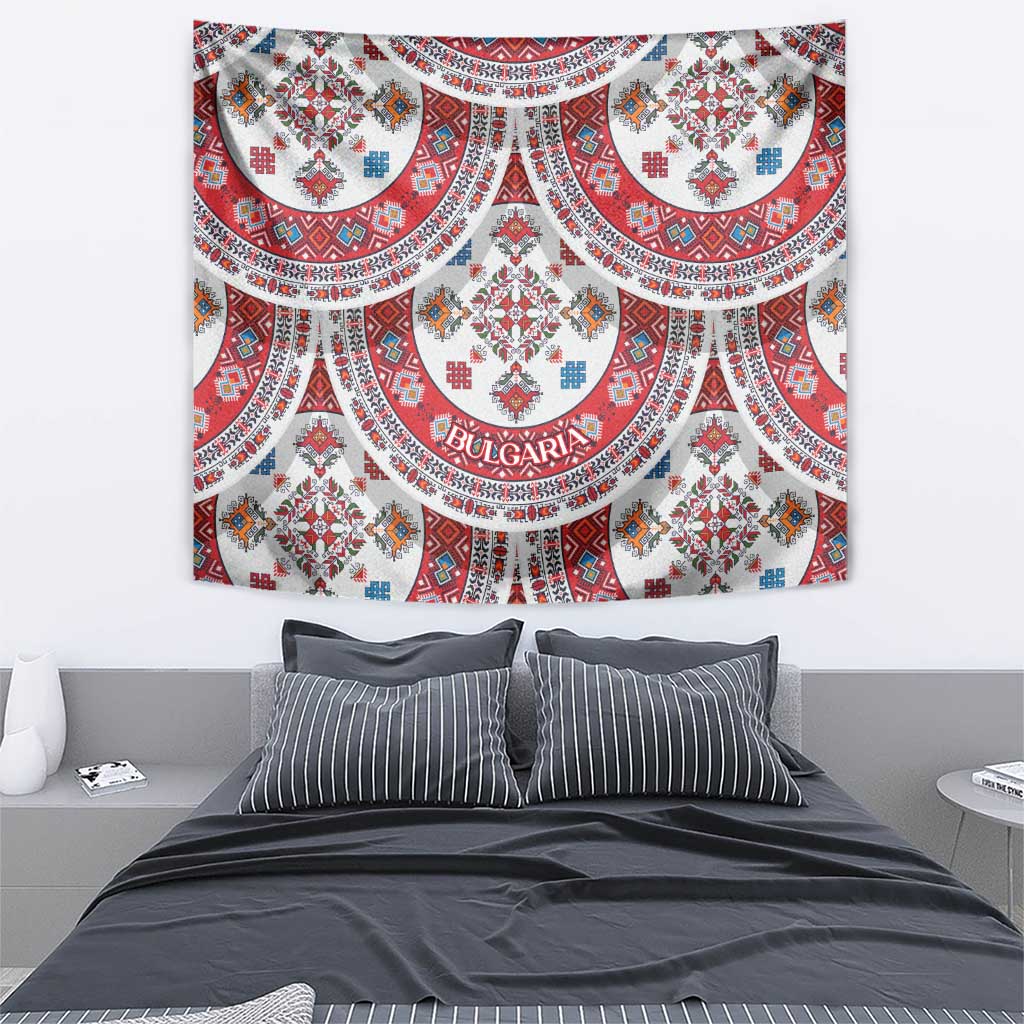 Bulgaria Folk Art Tapestry with Traditional Embroidery and Floral Motifs