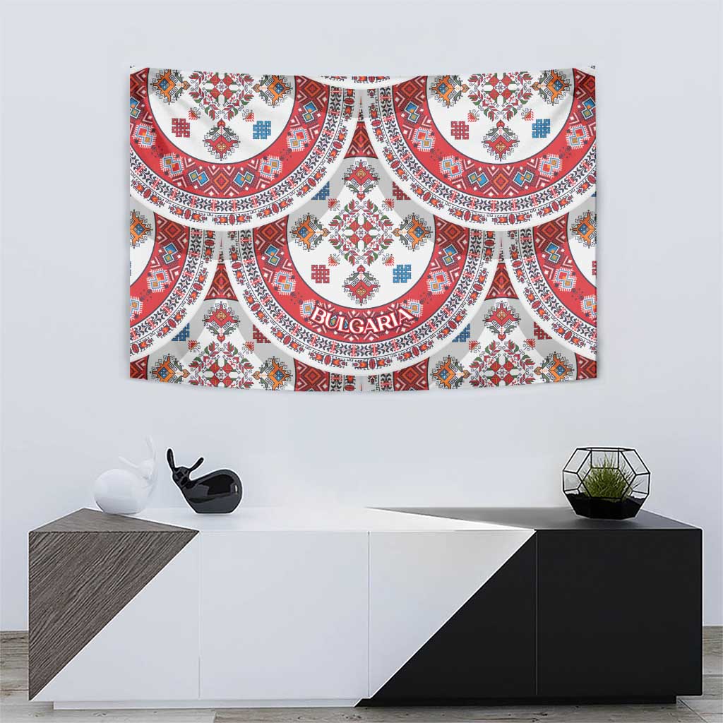 Bulgaria Folk Art Tapestry with Traditional Embroidery and Floral Motifs