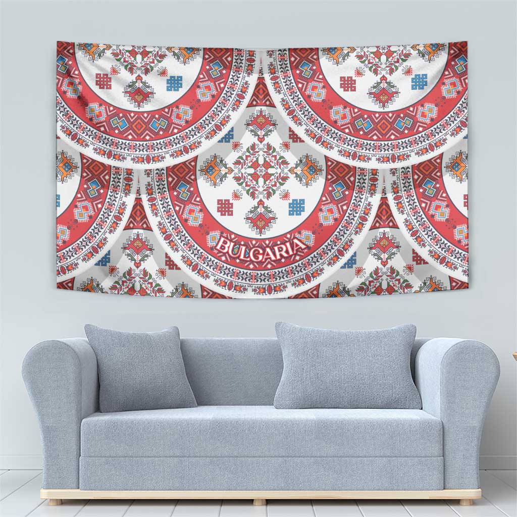 Bulgaria Folk Art Tapestry with Traditional Embroidery and Floral Motifs