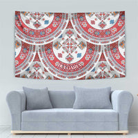 Bulgaria Folk Art Tapestry with Traditional Embroidery and Floral Motifs
