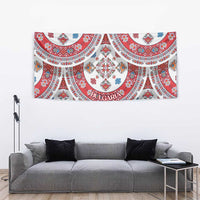 Bulgaria Folk Art Tapestry with Traditional Embroidery and Floral Motifs