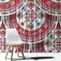 Bulgaria Folk Art Window Curtain with Traditional Embroidery and Floral Motifs