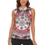 Bulgaria Folk Art Women Sleeveless Polo Shirt with Traditional Embroidery and Floral Motifs