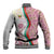 Rose of Bulgaria Baseball Jacket with National Flag Ribbon and Floral Damask Pattern