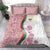Rose of Bulgaria Bedding Set with National Flag Ribbon and Floral Damask Pattern