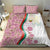 Rose of Bulgaria Bedding Set with National Flag Ribbon and Floral Damask Pattern