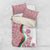 Rose of Bulgaria Bedding Set with National Flag Ribbon and Floral Damask Pattern