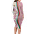 Rose of Bulgaria Family Matching Long Sleeve Bodycon Dress and Hawaiian Shirt with National Flag Ribbon and Floral Damask Pattern