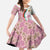 Rose of Bulgaria Family Matching Mermaid Dress and Hawaiian Shirt with National Flag Ribbon and Floral Damask Pattern