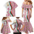 Rose of Bulgaria Family Matching Mermaid Dress and Hawaiian Shirt with National Flag Ribbon and Floral Damask Pattern