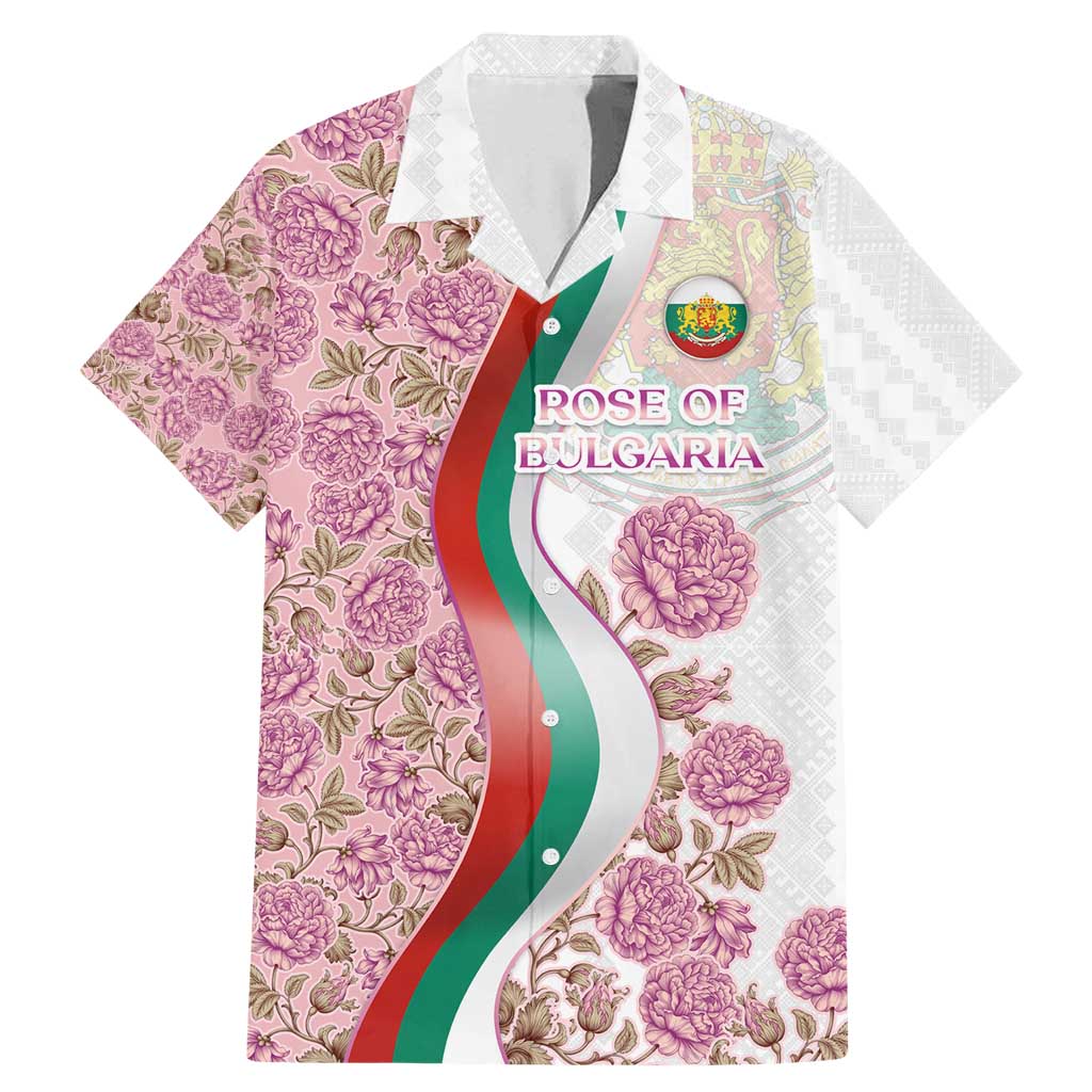 Rose of Bulgaria Family Matching Mermaid Dress and Hawaiian Shirt with National Flag Ribbon and Floral Damask Pattern