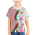 Rose of Bulgaria Family Matching Mermaid Dress and Hawaiian Shirt with National Flag Ribbon and Floral Damask Pattern