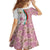 Rose of Bulgaria Family Matching Off The Shoulder Long Sleeve Dress and Hawaiian Shirt with National Flag Ribbon and Floral Damask Pattern