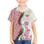 Rose of Bulgaria Family Matching Off The Shoulder Long Sleeve Dress and Hawaiian Shirt with National Flag Ribbon and Floral Damask Pattern