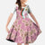 Rose of Bulgaria Family Matching Off Shoulder Maxi Dress and Hawaiian Shirt with National Flag Ribbon and Floral Damask Pattern