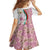 Rose of Bulgaria Family Matching Off Shoulder Maxi Dress and Hawaiian Shirt with National Flag Ribbon and Floral Damask Pattern