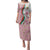 Rose of Bulgaria Family Matching Puletasi and Hawaiian Shirt with National Flag Ribbon and Floral Damask Pattern