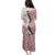 Rose of Bulgaria Family Matching Puletasi and Hawaiian Shirt with National Flag Ribbon and Floral Damask Pattern