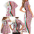 Rose of Bulgaria Family Matching Short Sleeve Bodycon Dress and Hawaiian Shirt with National Flag Ribbon and Floral Damask Pattern