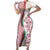 Rose of Bulgaria Family Matching Short Sleeve Bodycon Dress and Hawaiian Shirt with National Flag Ribbon and Floral Damask Pattern