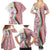 Rose of Bulgaria Family Matching Summer Maxi Dress and Hawaiian Shirt with National Flag Ribbon and Floral Damask Pattern
