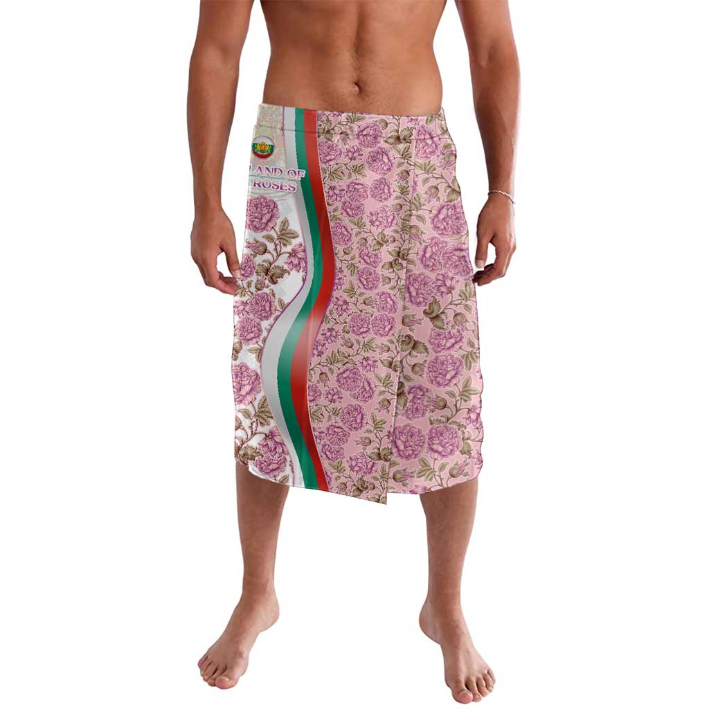 Rose of Bulgaria Lavalava with National Flag Ribbon and Floral Damask Pattern