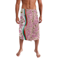 Rose of Bulgaria Lavalava with National Flag Ribbon and Floral Damask Pattern