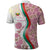 Rose of Bulgaria Polo Shirt with National Flag Ribbon and Floral Damask Pattern