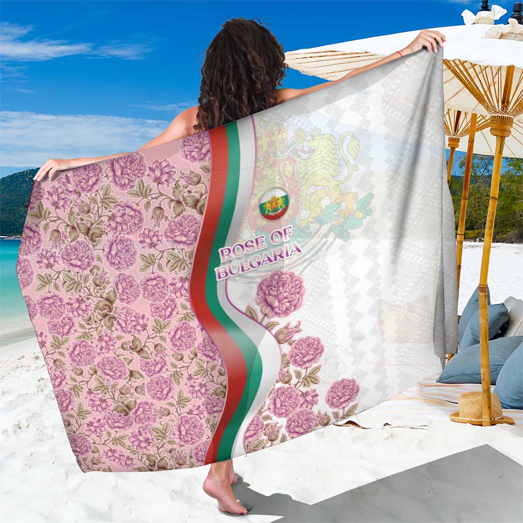 Rose of Bulgaria Sarong with National Flag Ribbon and Floral Damask Pattern