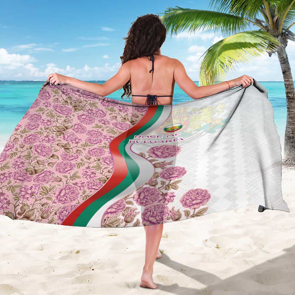 Rose of Bulgaria Sarong with National Flag Ribbon and Floral Damask Pattern
