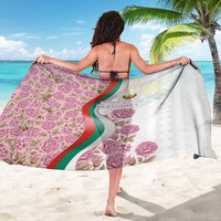 Rose of Bulgaria Sarong with National Flag Ribbon and Floral Damask Pattern