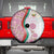 Rose of Bulgaria Spare Tire Cover with National Flag Ribbon and Floral Damask Pattern