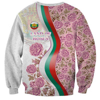 Rose of Bulgaria Sweatshirt with National Flag Ribbon and Floral Damask Pattern