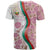 Rose of Bulgaria T Shirt with National Flag Ribbon and Floral Damask Pattern