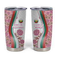Rose of Bulgaria Tumbler Cup with National Flag Ribbon and Floral Damask Pattern