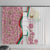 Rose of Bulgaria Window Curtain with National Flag Ribbon and Floral Damask Pattern
