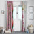 Rose of Bulgaria Window Curtain with National Flag Ribbon and Floral Damask Pattern