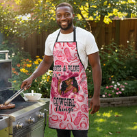 Black Cowgirl Apron Boots And Bling - Pink Leopard Western Diva Melanin