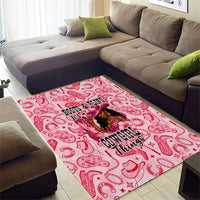 Black Cowgirl Area Rug Boots And Bling - Pink Leopard Western Diva Melanin