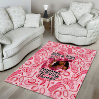 Black Cowgirl Area Rug Boots And Bling - Pink Leopard Western Diva Melanin