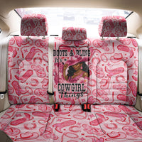 Black Cowgirl Back Car Seat Cover Boots And Bling - Pink Leopard Western Diva Melanin