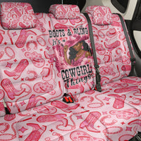 Black Cowgirl Back Car Seat Cover Boots And Bling - Pink Leopard Western Diva Melanin