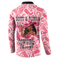 Black Cowgirl Button Sweatshirt Boots And Bling - Pink Leopard Western Diva Melanin