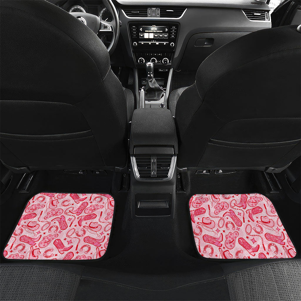 Black Cowgirl Car Mats Boots And Bling - Pink Leopard Western Diva Melanin