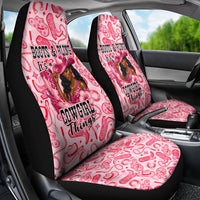 Black Cowgirl Car Seat Cover Boots And Bling - Pink Leopard Western Diva Melanin